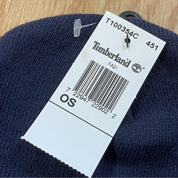 Timberland Men’s Cuffed Beanie Winter Hat Lightweight T100354C 451 Navy NWT - Picture 4 of 14